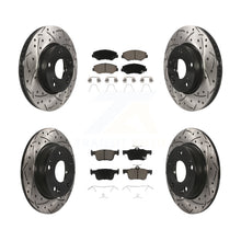 Load image into Gallery viewer, Front Rear Coated Drilled Slot Disc Brake Rotors Ceramic Pad Kit For Honda Civic