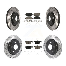 Load image into Gallery viewer, Front Rear Coated Drilled Slot Disc Brake Rotors Ceramic Pad Kit For Honda Civic