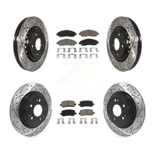 Charger l&#39;image dans la galerie, Front Rear Coated Drilled Slotted Disc Brake Rotor Ceramic Pad Kit For Acura MDX