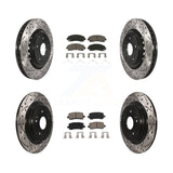 [Front+Rear] 2015-2020 Acura TLX Performance Drilled & Slotted Brake Rotor & Ceramic Pads Kit For Max Braking