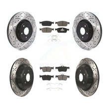 Load image into Gallery viewer, Front Rear Coated Drilled Slot Disc Brake Rotors Ceramic Pad Kit For Lincoln MKC