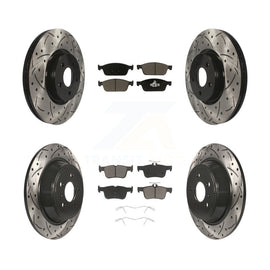 Front Rear Drilled Slot Brake Rotors Ceramic Pad Kit For Ford Escape Lincoln MKC