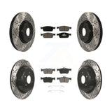 Front Rear Drilled Slot Brake Rotors Ceramic Pad Kit For Ford Escape Lincoln MKC