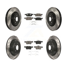 Charger l'image dans la galerie, Front Rear Coated Drilled Slot Disc Brake Rotors Ceramic Pad Kit For Lincoln MKX