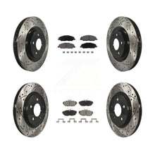 Charger l'image dans la galerie, Front Rear Coated Drilled Slot Disc Brake Rotor Ceramic Pad Kit For Ford Mustang