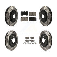 Charger l'image dans la galerie, Front Rear Coated Drilled Slot Disc Brake Rotor Ceramic Pad Kit For Ford Mustang