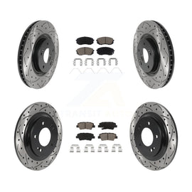 Front Rear Drill Slot Brake Rotors Ceramic Pad Kit For Hyundai Sonata GAS engine