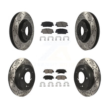 Charger l'image dans la galerie, Front Rear Drill Slot Brake Rotor Ceramic Pad Kit For Hyundai Veloster Kia Forte
