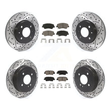 Load image into Gallery viewer, Front Rear Drilled Slot Brake Rotor &amp; Ceramic Pad Kit For Hyundai Accent Kia Rio