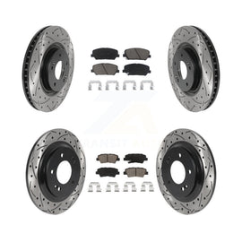[Front+Rear] 13-15 Kia Optima 2.0L Performance Drilled & Slotted Brake Rotor & Ceramic Pads Kit For Max Braking