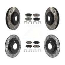 Charger l'image dans la galerie, Front Rear Coated Drilled Slot Disc Brake Rotor &amp; Ceramic Pad Kit For Kia Optima