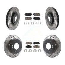 Charger l&#39;image dans la galerie, Front Rear Coat Drill Slot Disc Brake Rotors Ceramic Pad Kit For Kia Optima 2.0L