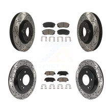 Charger l'image dans la galerie, Front Rear Coated Drilled Slot Disc Brake Rotors Ceramic Pad Kit For Kia Soul EV