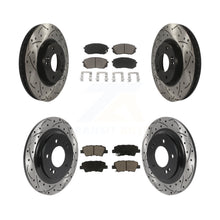 Charger l'image dans la galerie, Front Rear Coated Drilled Slot Disc Brake Rotors Ceramic Pad Kit For Kia Soul EV