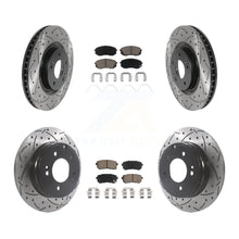Load image into Gallery viewer, Front Rear Coated Drilled Slot Disc Brake Rotor &amp; Ceramic Pad Kit For Kia Optima