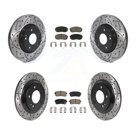 Front Rear Drilled Slot Brake Rotor Ceramic Pad Kit For Kia Optima LX/EX/LX 1.6T