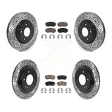 Front Rear Drilled Slot Brake Rotor Ceramic Pad Kit For Kia Optima LX/EX/LX 1.6T