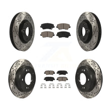 Charger l&#39;image dans la galerie, [Front+Rear] 2017 Kia Forte Koup SX Performance Drilled &amp; Slotted Brake Rotor &amp; Ceramic Pads Kit For Max Braking