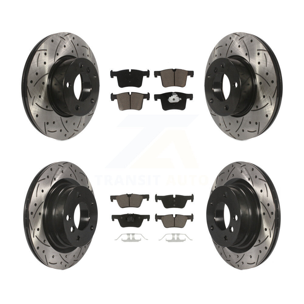 Front Rear Drilled Slot Brake Rotors Ceramic Pad Kit For BMW 328i 320i 428i 228i