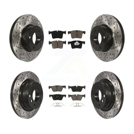 Front Rear Drilled Slot Brake Rotors Ceramic Pad Kit For BMW 328i 320i 428i 228i