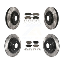 Charger l'image dans la galerie, [Front+Rear] 2009-2014 Acura TL Performance Drilled &amp; Slotted Brake Rotor &amp; Ceramic Pads Kit For Max Braking