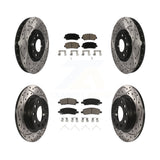 [Front+Rear] 2013-2016 Dodge Dart Performance Drilled & Slotted Brake Rotor & Ceramic Pads Kit For Max Braking