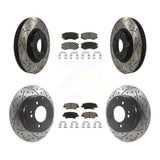 Front Rear Drilled Slot Disc Brake Rotor Ceramic Pad Kit For Hyundai Sonata 3.3L