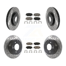 Load image into Gallery viewer, Front Rear Coated Drill Slot Disc Brake Rotors Ceramic Pad Kit For Hyundai Azera