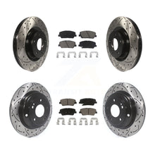 Load image into Gallery viewer, Front Rear Drill Slot Disc Brake Rotor Ceramic Pad Kit For Hyundai Genesis Coupe