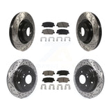 Front Rear Drill Slot Disc Brake Rotor Ceramic Pad Kit For Hyundai Genesis Coupe