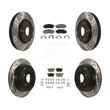 Load image into Gallery viewer, Front Rear Coated Drilled Slotted Disc Brake Rotor Ceramic Pad Kit For Acura RDX