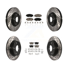 Load image into Gallery viewer, Front Rear Drill Slot Disc Brake Rotor Ceramic Pad Kit For Honda Civic Acura ILX