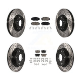 Front Rear Drill Slot Disc Brake Rotor Ceramic Pad Kit For Honda Civic Acura CSX