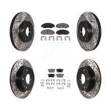 Charger l'image dans la galerie, Front Rear Coated Drilled Slotted Disc Brake Rotor Ceramic Pad Kit For Acura CSX