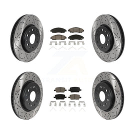 Front Rear Drilled Slot Brake Rotor & Ceramic Pad Kit For Chevrolet Traverse GMC