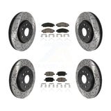 Front Rear Drilled Slot Brake Rotor & Ceramic Pad Kit For Chevrolet Traverse GMC