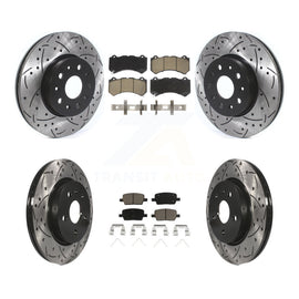Front Rear Drilled Slot Brake Rotor & Ceramic Pad Kit For Chevrolet Camaro LT/LS