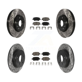 Front Rear Drill Slot Brake Rotors Ceramic Pad Kit For Chevrolet Cruze Volt Bolt