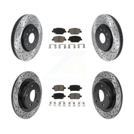 Front Rear Drill Slot Disc Brake Rotor Ceramic Pad Kit For Chevrolet Equinox GMC