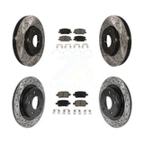 Front Rear Drilled Slot Brake Rotor Ceramic Pad Kit For Chevrolet Equinox Malibu