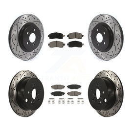 Front Rear Drilled Slot Brake Rotor Ceramic Pad Kit For Subaru Crosstrek Impreza