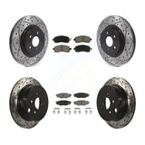 Front Rear Drilled Slot Brake Rotor Ceramic Pad Kit For Subaru Crosstrek Impreza