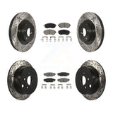 Front Rear Drilled Slot Disc Brake Rotors Ceramic Pad Kit For Subaru Forester XV
