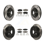 Front Rear Drilled Slot Brake Rotor & Ceramic Pad Kit For Subaru Impreza Outback