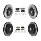 Front Rear Drill Slot Disc Brake Rotor Ceramic Pad Kit For Subaru Outback Legacy