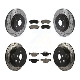 Front Rear Coat Drill Slot Disc Brake Rotor Ceramic Pad Kit For Subaru Crosstrek
