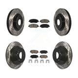 Front Rear Drilled Slot Disc Brake Rotor Ceramic Pad Kit For Hyundai Santa Fe XL