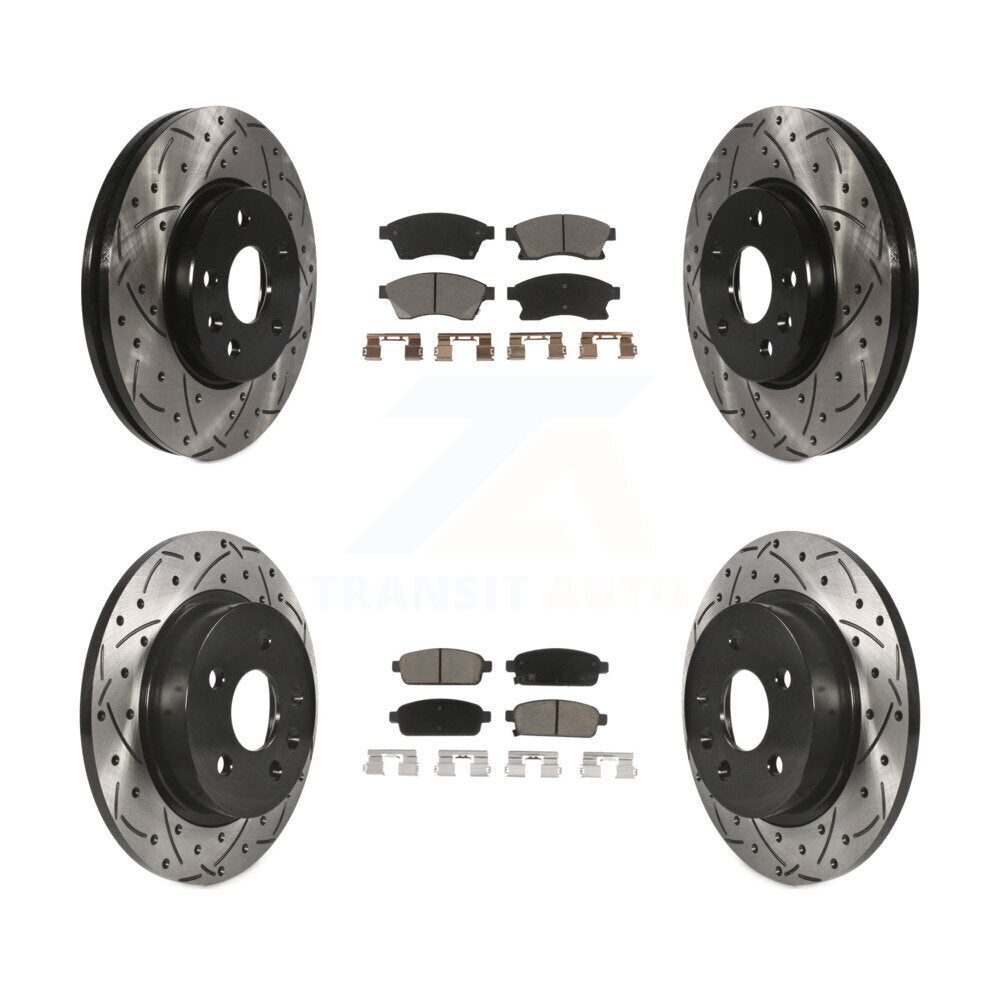 Front Rear Drill Slot Disc Brake Rotor Ceramic Pad Kit For Chevrolet Cruze Sonic