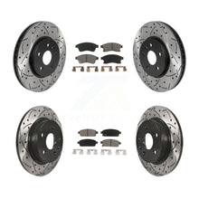Charger l'image dans la galerie, [Front+Rear] 13-14 Chevrolet Sonic RS Performance Drilled &amp; Slotted Brake Rotor &amp; Ceramic Pads Kit For Max Braking