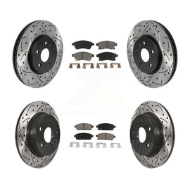 [Front+Rear] 13-14 Chevrolet Sonic RS Performance Drilled & Slotted Brake Rotor & Ceramic Pads Kit For Max Braking